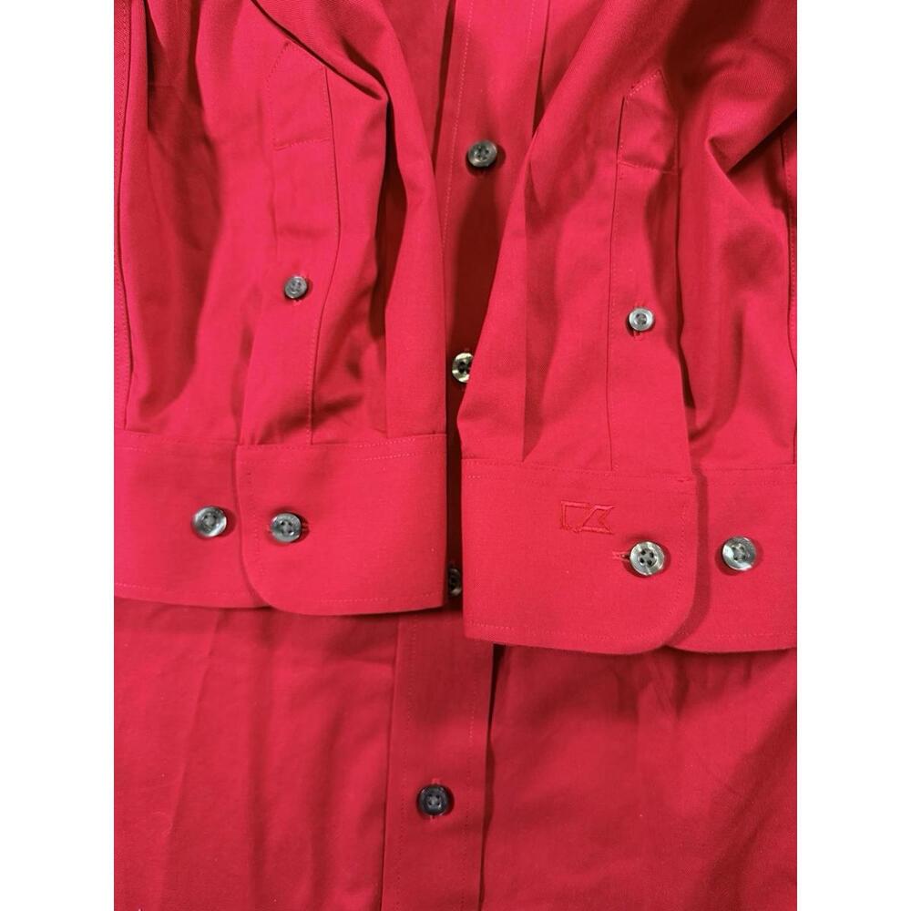 Cutter & Buck Chicago Cubs Cardinal Red Long Sleeve Button Down Shirt Size 3XT - Picture 7 of 14